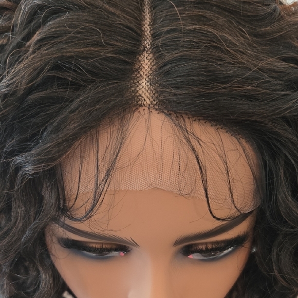 Black Curly Glueless Lace Wig - Picture 6 of 8